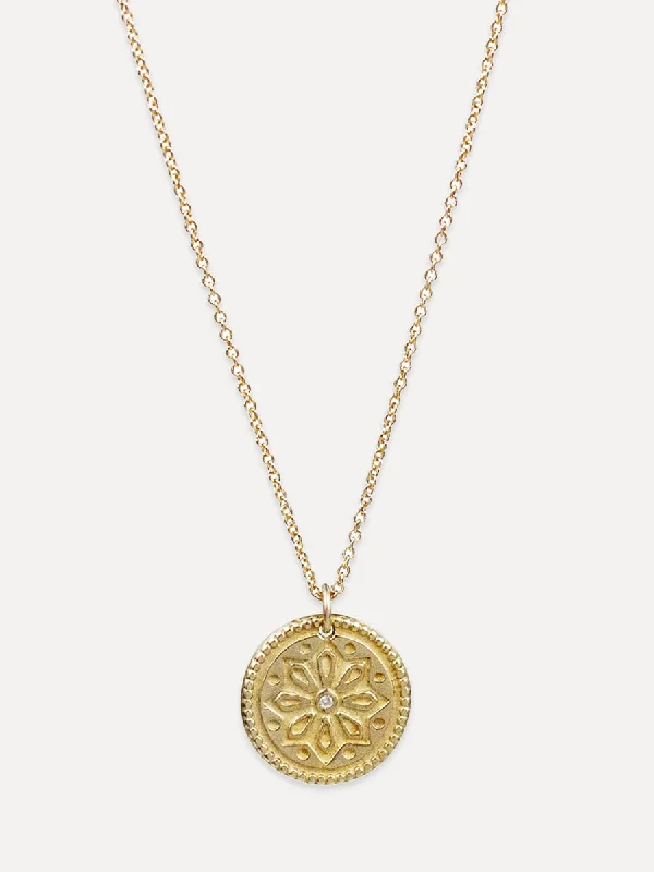 Sun Lotus Necklace - small "be resilient"