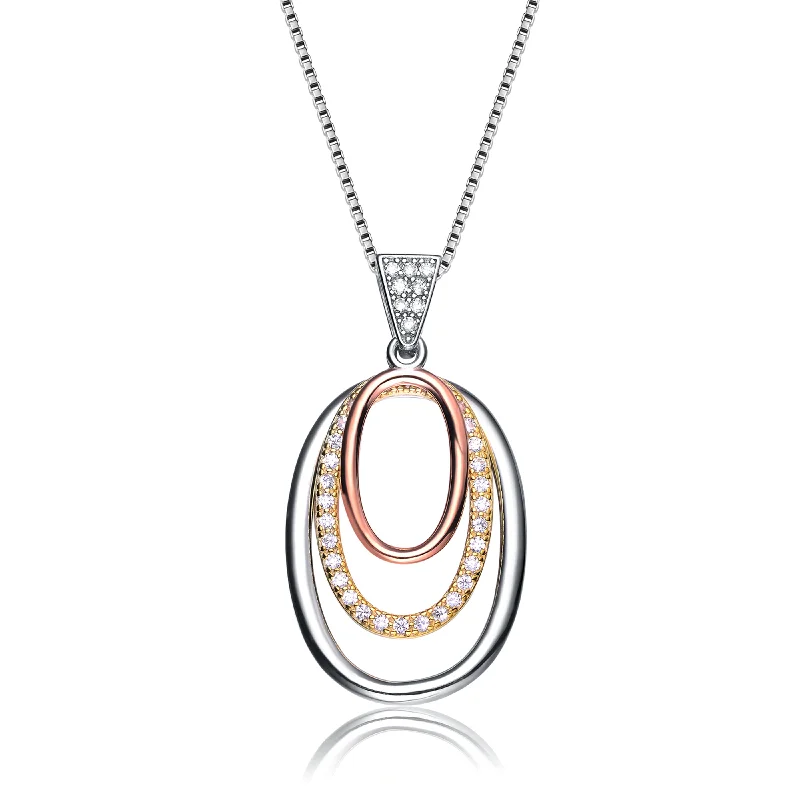 Sterling Silver and Rose Gold Overlay Necklace