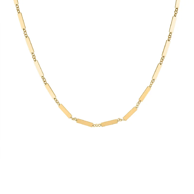 14KT GOLD SHINY BARS NECKLACE