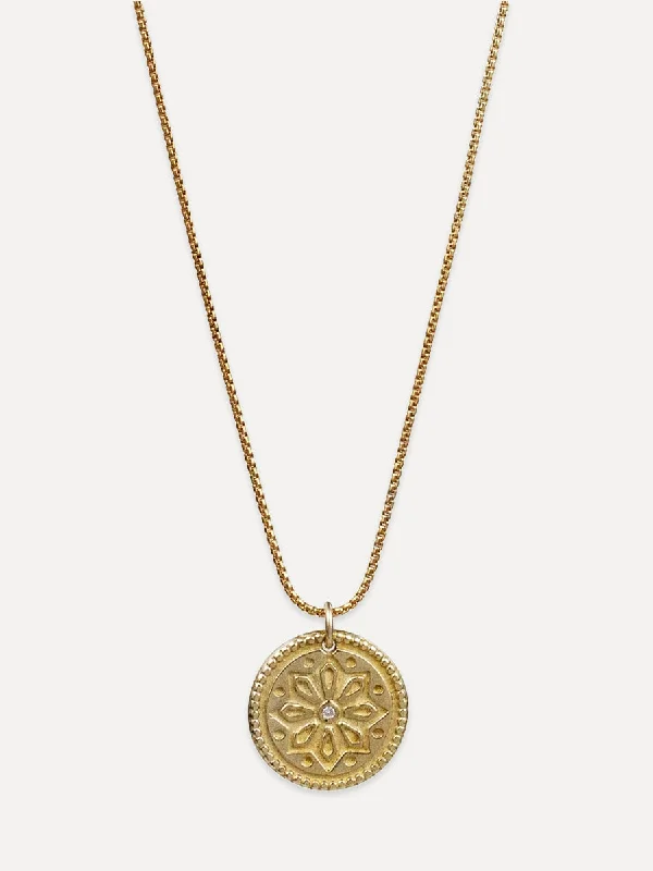 Sun Lotus Necklace - small "be resilient"