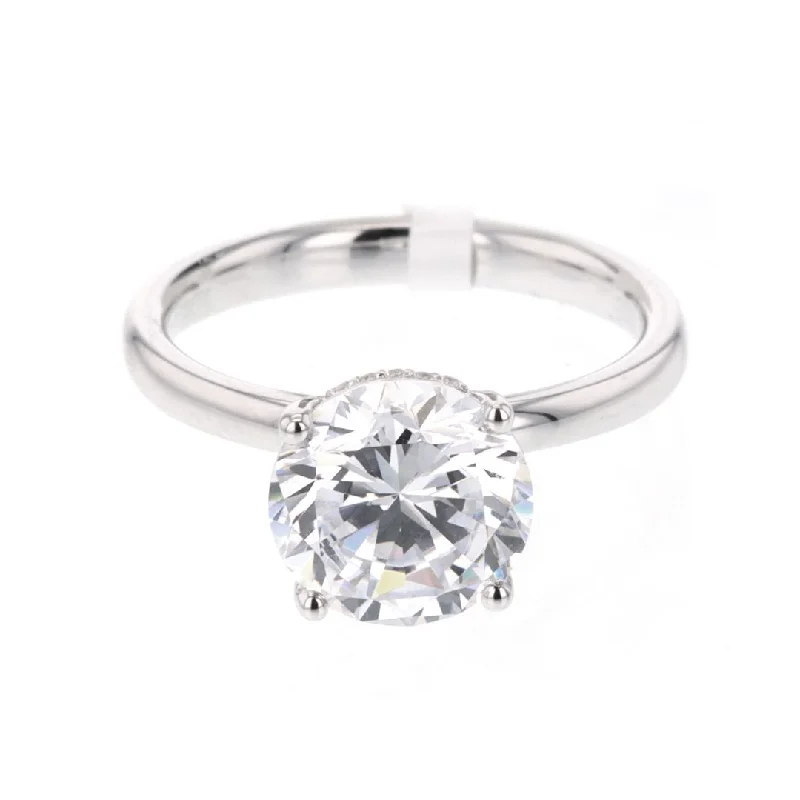 0.05 ctw Diamond Hidden Halo Engagement Ring