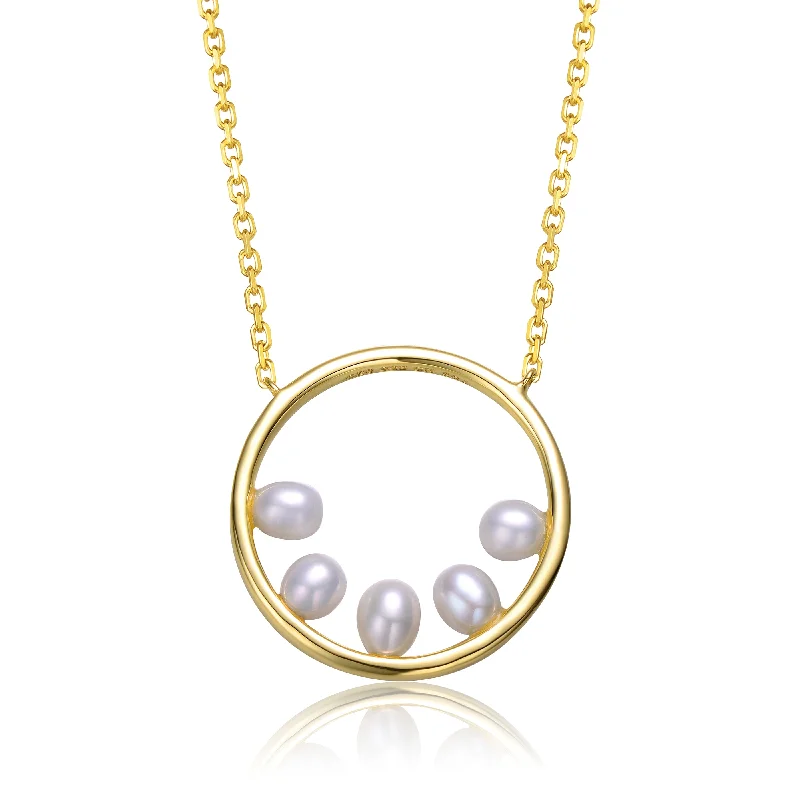 Brigitte Golden Circle Four Pearl Necklace