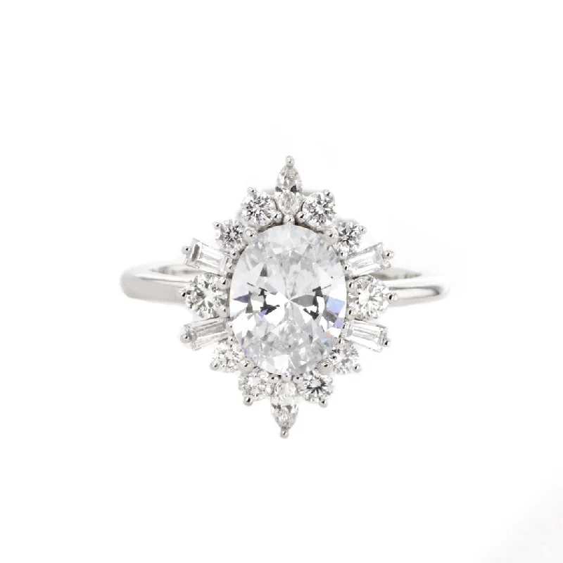 0.58 ctw Diamond Halo Engagement Ring