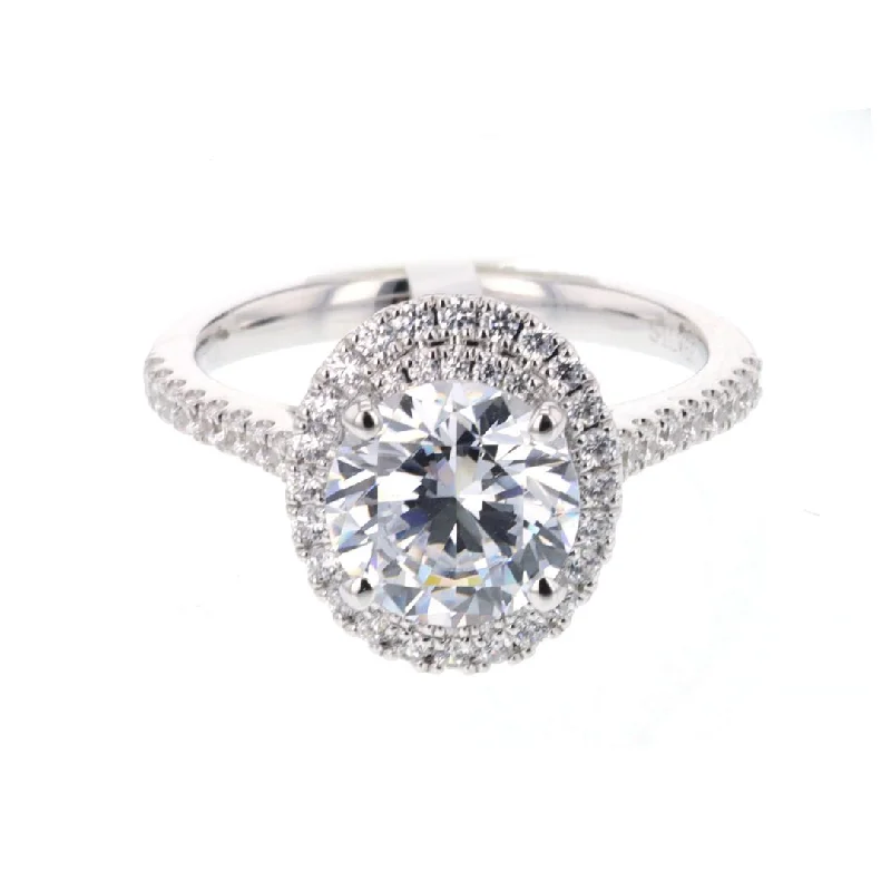 0.41 ctw Diamond Halo Engagement Ring