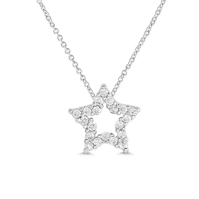 Open Star CZ Necklace in Sterling Silver