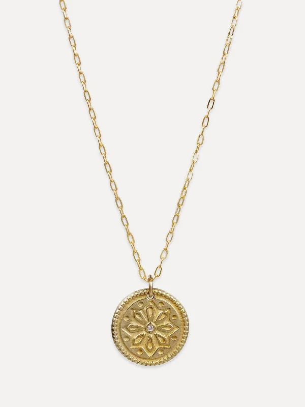 Sun Lotus Necklace - small "be resilient"