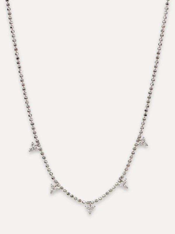 14K Diamond Trio Ball Chain Necklace