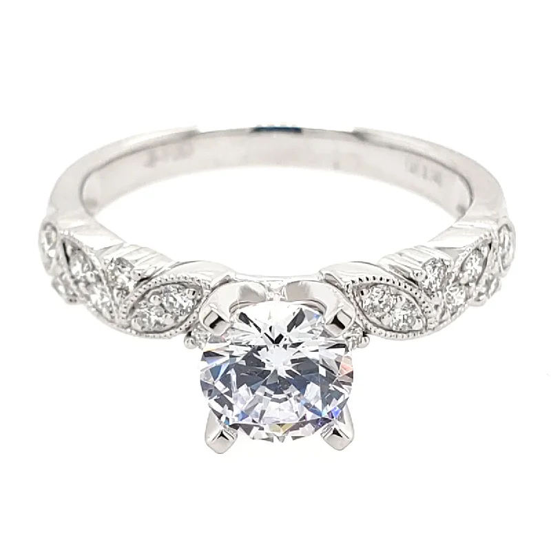 Engagement Ring Setting with Marquise Pattern Diamond Band