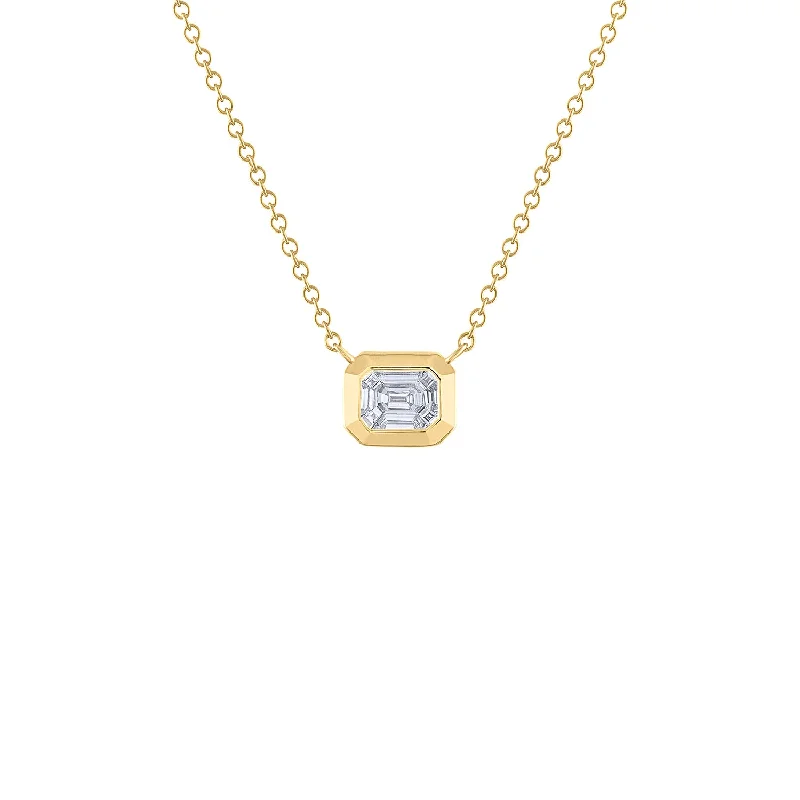 14KT GOLD DIAMOND HEXAGON NECKLACE