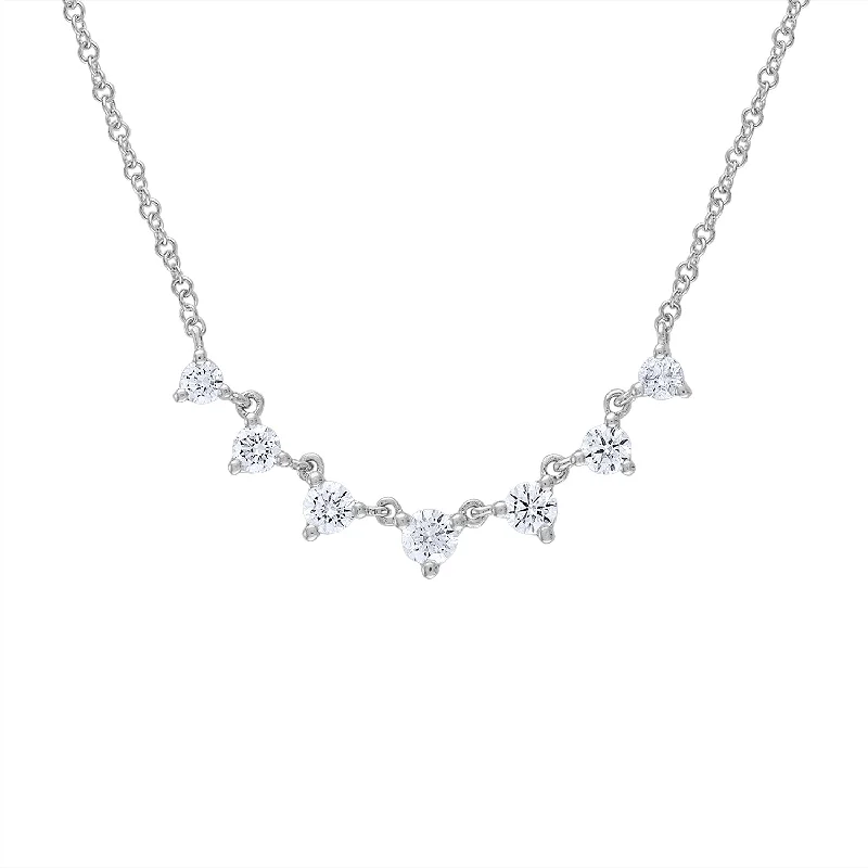 14KT GOLD DIAMOND SEVEN STONE NECKLACE